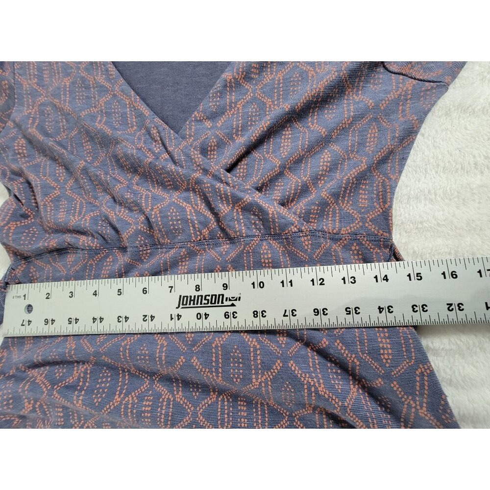 Toad&Co Cue Wrap Cafe Dress Small Elbow Sleeve Organic Cotton Stretch Tie-Waist - Picture 8 of 10